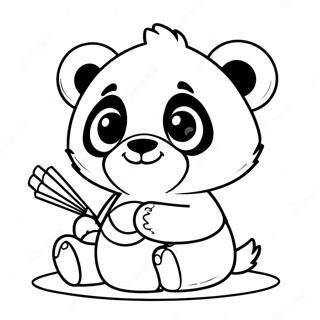 Combo Panda Färgläggningssida | Combo Panda målarbild