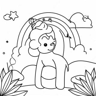 Cyan Regnbågsvänner Färgläggningssida | Cyan Rainbow Friends målarbild