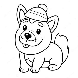 Jul Corgi med Tomteluva Målarbild | Jul Corgi målarbild