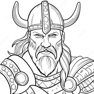 Vikingkrigare färgläggningssida | Vikingar för Vuxna målarbild