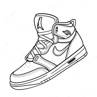 Air Jordans sneakers färgläggningssida | Jordans målarbild