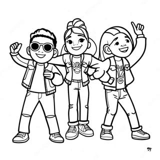 Kidz Bop sångare som dansar färgläggningssida | Kidz Bop målarbild