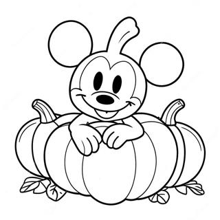 Mickey Mouse pumpa färgläggningssida | Musse Pigg Pumpa målarbild