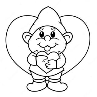 Valentin Gnom med Hjärta Målarbild | Valentin Gnome målarbild