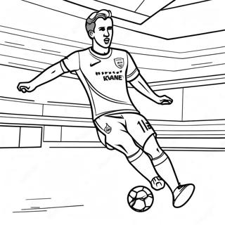 Harry Kane gör mål färgläggningssida | Harry Kane målarbild