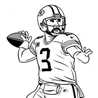 Aaron Rodgers kastar en passning färgläggningssida | Aaron Rodgers målarbild