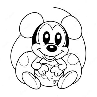 Mickey Mouse påskägg målarbok | Påsk Disney målarbild