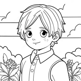 The Promised Neverland målarbok | Det lovade Neverland målarbild