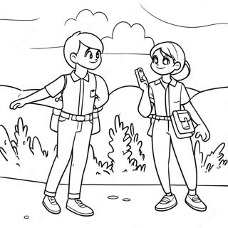 Emma och Ray äventyrlig målarbok | Det lovade Neverland målarbild