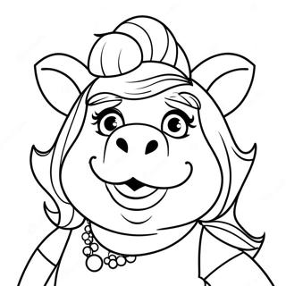 Miss Piggy Målarbild | Miss Piggy målarbild