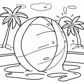 Färgglad strandboll vid simbassängen målarbild | Simbassäng målarbild