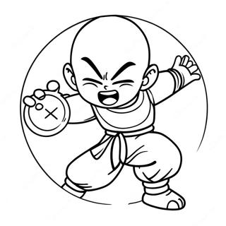 Krillin med Energi Boll Målarbok | Krillin målarbild