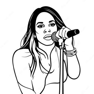 Aaliyah Uppträder på Scen Målarbild | Aaliyah målarbild