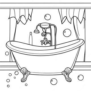 Badkar med Bubblor Målarbild | Badkar målarbild