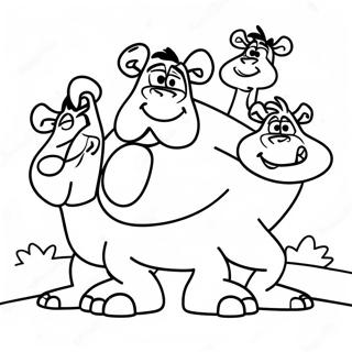 Flintstones Familj Målarbild | Flintstones målarbild