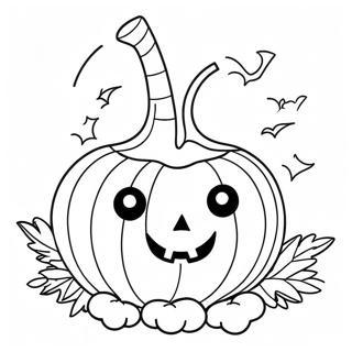 Söt Halloween Pumpa Färgläggningssida | Söta Halloween målarbild