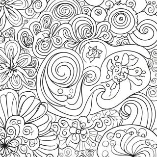 Festliga Pepparmint Snurror Målarbild | Pepparmynta målarbild