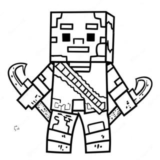 Skrämmande Minecraft Warden Målarbild | Minecraft Warden målarbild