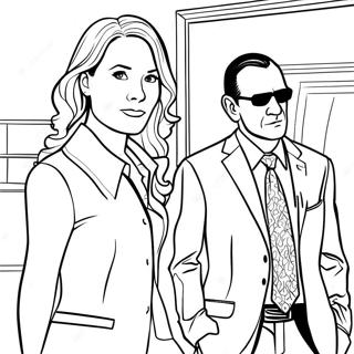 Coulson och Melinda May i Aktion Målarbild | Sköldens agenter målarbild