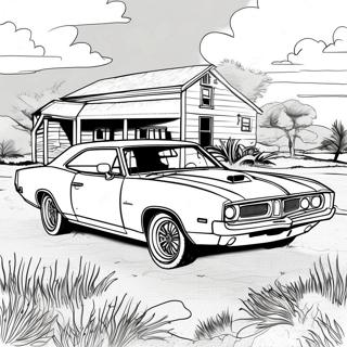 Färgläggningssida med General Lee Klassisk Bil | General Lee målarbild