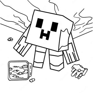 Minecraft Ghast svävande i himlen färgläggningssida | Minecraft Ghast målarbild