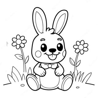 Söt Spring Bonnie i Blommor Målarbild | Vår Bonnie målarbild