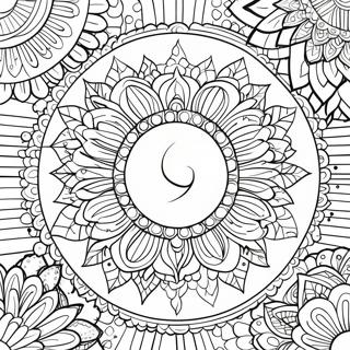 Boho Måne Mandala Målarbok | Måne Boho målarbild