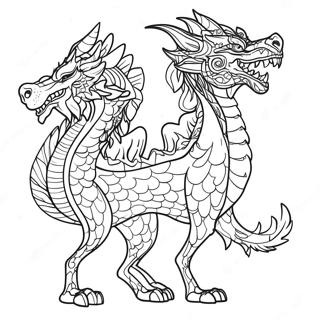 Vargdrake Färgläggningssida | Vargdrake målarbild