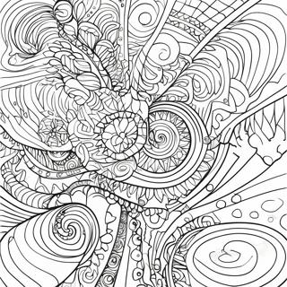 Trippy Optisk Illusion Färgläggningssida | Trippy Illusion målarbild