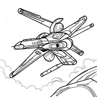 X-Wing i strid färgläggningssida | X-Wing målarbild