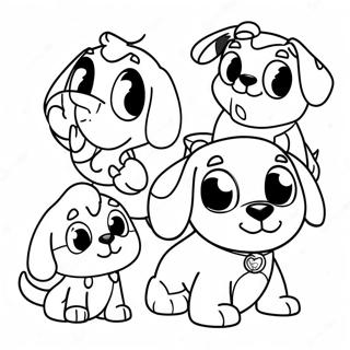 Äventyrliga Pound Puppies färgläggningssida | Pundvalpar målarbild