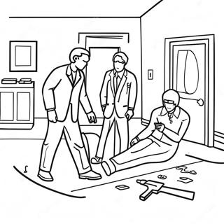 Brottsplatsundersökning färgläggningssida | Brottsplats målarbild