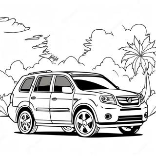 Honda Pilot färgläggningssida | Honda Pilot målarbild