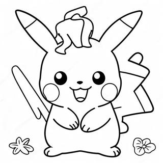 Halloween Pikachu färgläggningssida | Halloween Pikachu målarbild