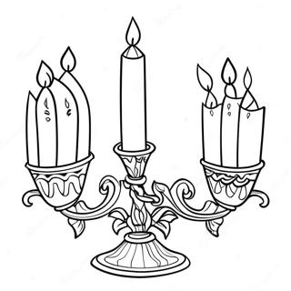 Färgglada Shabbat-ljus färgläggningssida | Shabbatljus målarbild