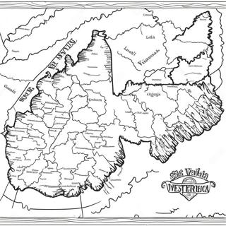 West Virginia Stat Karta Målarbild | Västra Virginia målarbild