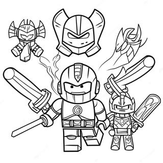 Episk Nexo Knights Strid Färgläggningssida | Nexo Riddare målarbild