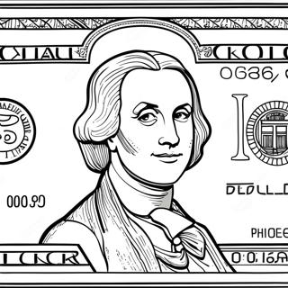 Dollar Sedel Färgläggningssida | Dollarnota målarbild