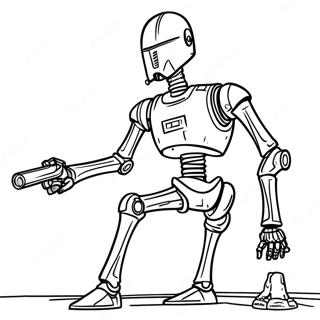 Stridsdroid i aktion färgläggningssida | Stridsdroid målarbild