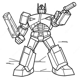 Optimus Prime i Strid Färgläggningssida | Transformers Mörkret av Månen målarbild