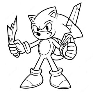 Sonic Igelkotten med Excalibur Färgläggningssida | Excalibur Sonic målarbild