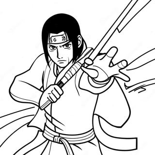 Itachi Naruto i strid färgläggningssida | Itachi Naruto målarbild
