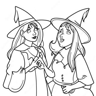 Häxsystrar från Hocus Pocus färgläggningssida | Disney Hocus Pocus målarbild