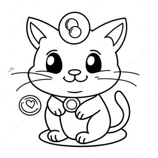 Söt Meowth med en Mynt Målarbild | Meowth målarbild