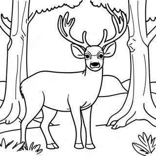 Storslagen Mule Deer i Skogen Målarbild | Mule Deer målarbild