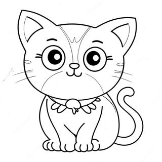 Söt Pop Cat med Stora Ögon Målarbild | Pop Cat målarbild