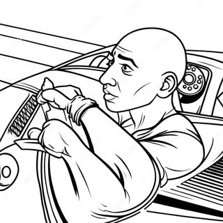 Dominic Toretto med Racingbil Målarbild | Snabb och Rasande målarbild