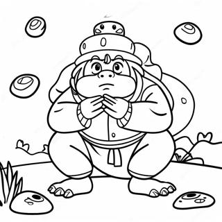 Jiraiya kallar på paddor färgläggningssida | Jiraiya målarbild