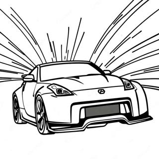 350z racingbil i rörelse färgläggningssida | 350z målarbild