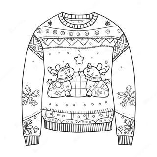 Färgläggningssida med festlig jultröja | Jultröja målarbild